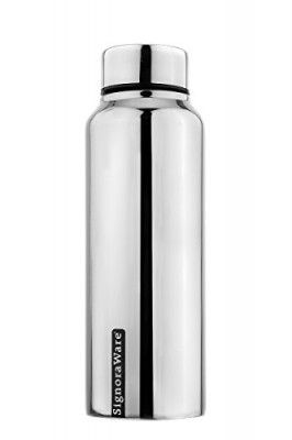 Signoraware Aqua Single Walled Stainless Steel Fridge Water Bottle Mirror Finish, 750ml, Silver