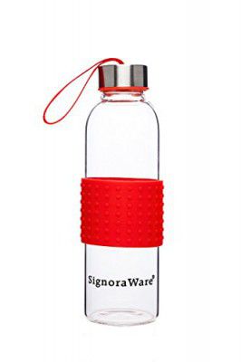 Signoraware Aqua Star Bottle, 500 ML with silicon Sleeve, Red