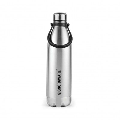 Signoraware Aqualene Vaccum Stainless Steel Cola Bottle | (1.5 Ltr | Steel)