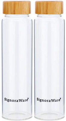 Signoraware bamboo 750ml and bamboo 750ml (Combo Borosilicate Glass), 750ml+750ml, Set of 2, Clear