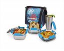 Signoraware Best Squarex Steel Lunch Box with 100% Steel lids and Blue Printed Bag, 225ml+350ml+500ml+ (370ml tumbler), Set of 4, Blue...
