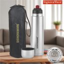SignoraWare Bullet Stainless Steel Vaccum Insulated ISI Certified Cola Bottle with Protective Cover ( 1Ltr | Steel )...