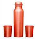 Signoraware Copper Bottle with 2 Glasses (Matt) (900 ML Bottle + 2 Glass 275 ML)...