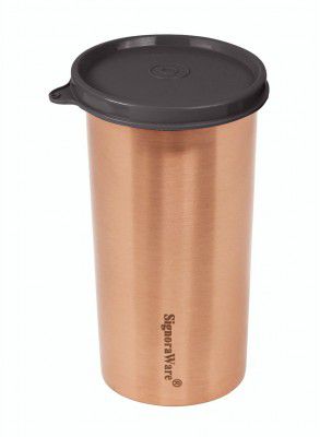 Signoraware Copper Tumbler Eco-Friendly, Biodegradable & Non-Toxic | Lightweight, Leak-Proof, Durable & Rust-Free Tamba Bottle, Set of 1, Black