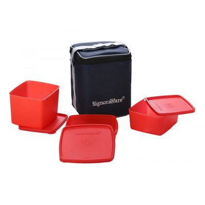 Signoraware Director Special Plastic Lunch Set with Bag Set of 3