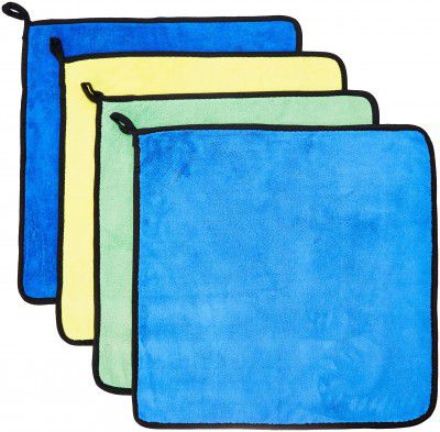 Signoraware Glowmax 600GSM Microfiber Towel (40*40cm) Each, Set of 4, Multicolour, Standard, (SG_6711S2_Multicolour)
