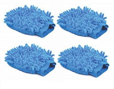 Signoraware Glowmax Double Sided Microfiber Heavy Gloves (Extra Large), Set of 4, Multicolour