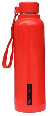 Signoraware Insulated steel bottle with outer plastic, 700ml, Red