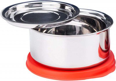Signoraware Jumbo Executive Double Wall/Twin Wall with .5mm Thickness Both Steel Layers Steel Container Jumbo Set of 1 650ml 1 Steel Cover Plates Red