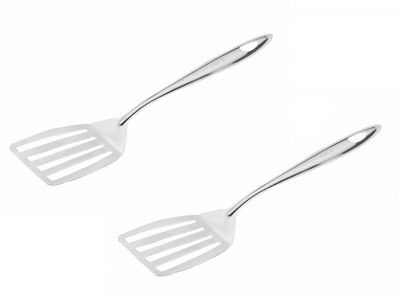 SignoraWare Kitchen Tools Stainless Steel (Food Grade) Heavy Gauge(1.3 MM) Plus Slotted Turner/Spatula/Cooking Turner No.5 for Dosa/Roti/Omlette/Paranthas/PavBhaji/Breads (Size 34 cm) Set/2