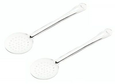 SignoraWare Kitchen Tools Stainless Steel (Food Grade) Heavy Gauge (1.2 MM) Elite Skimmer/Poni/Deep Fry Jhara/Jharni No.5 for Frying and Straining Puris/Nuggets/Rice/Pakodas (Size 34 cm) Set/2