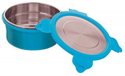 Signoraware Lock n store Micro Steel round with Steel Lid 400ml Set of 1 Blue