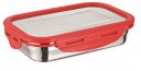 Signoraware Lock n store Steel Rectangular with Steel Lid, 200ml, Set of 1...