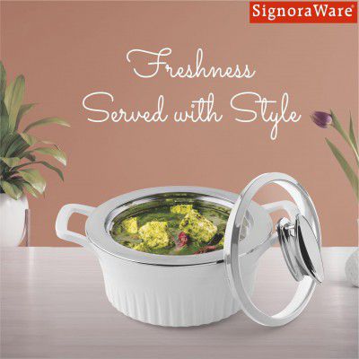 SignoraWare Master Lock BPA Free Plastic Casserole | (1.5 Ltr | White)