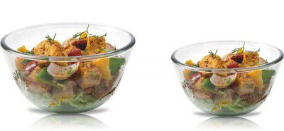 Signoraware Mixing Bowl, 500ml/1000ml, Set of 2, Transparent,Solid,Glass