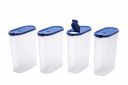 Signoraware Modular Plastic Cereal Dispenser Set, 2.3 litres, 4-Pieces, Blue...