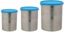 Signoraware Modular Steel Container Round 1500ml+2000ml+6100ml, Set of 3, Blue...