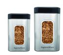Signoraware Modular Steel Container (Window Square) Matte,Set of 2, 950ml+1400ml, Silver...