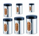 Signoraware Modular Steel Container (Window Round) Matte, Set of 6, 350ml+ 550ml+950ml+1400ml+1800ml+2300ml, Silver...