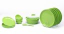 Signoraware Plastic Round Dinner Set, 21 Pieces, Parrot Green...