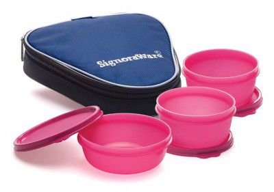 Signoraware Plastic Sleek Lunch with Insulated Bag