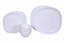 Signoraware Plastic Square Dinner Set, White, 24-Pieces...