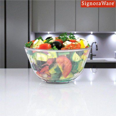 SignoraWare Prism Brorsilicate Glass Serving Bowl | (1 LTR | Clear)