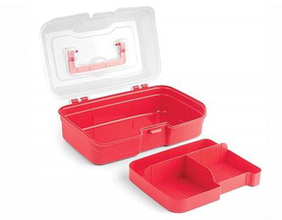 Signoraware Rectangular Box Small, Multi Purpose Box, Multi Utility Storage, (1 Pc, Red)
