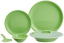 SignoraWare Round Plastic Dinner Set | Set of 23 Pcs | Parrot Green...
