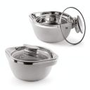 SignoraWare Royal Bliss Casserole Inside Steel with Glass Lid, 1500ml+1000ml, Set of 2, White...