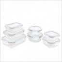 Signoraware Safe N Store Glass Container | Airtight & Leakproof | Microwave Safe | Ideal for Office Lunch, Meal Prep & Kitchen Storage (320ml+520ml+400ml+620ml+370ml+640ml+1.04ltr | Setof7 | Clear)