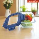 SignoraWare Secure N Store Borosilicate Glass Rectangular Container | Airtight Seal | Microwave Safe | Reheating & Baking | Stylish & Practical | Organized Fridge Storage (640ml | Clear)...