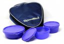 Signoraware Sleek Plastic Lunch Box with Bag, Deep Violet...