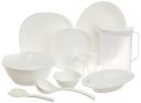 Signoraware Square Dinner Set, 38-Pieces, White (Plastic)...