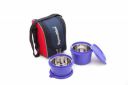 Signoraware Stainless Steel Executive Microsafe Steel 2 Tier Lunch Box (Violet) - Set of 2...
