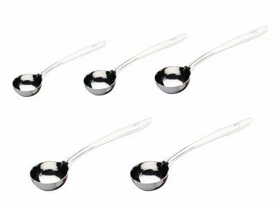SignoraWare Stainless Steel (Food Grade) Heavy Gauge(1.3 MM) Plus Extra Deep Ladle/Karchi/Milk Ladle/Soup Ladle for Seving/Cooking/Pouring All Types of Gravies/Dal/Curries (Sizes No. 1-5) Set/5