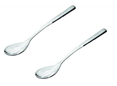 SignoraWare Stainless Steel(Food Grade) Heavy Gauge(1.8 MM) Signature Slotted Spoon/Chamncha (Size 33.2 cm) Set/2