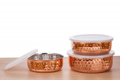 SignoraWare Stainless Steel Container Set, 3-Piece, Copper