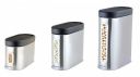 Signoraware Modular Steel Container (Window Oval) Matte,Set of 3, 1100ml+1700ml+2100ml, Silver...