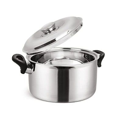 Signoraware Therma Casserole with Handles Straight Shape Insulated Stainless Steel, 2100ml, Set of 1, Silver
