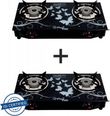 Sigri-wala 2 pc Set Tornado Delux Design Glass Manual Gas Stove  (2 Burners)