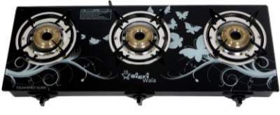 Sigri-wala Glass, Aluminium, Steel Automatic Gas Stove (3 Burners)