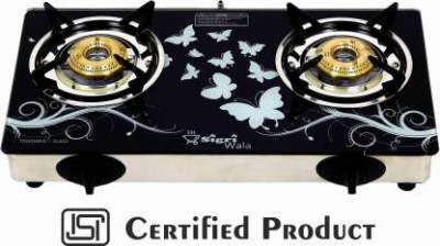 Sigri-wala Glass, Aluminium, Steel Automatic Gas Stove (2 Burners)