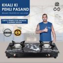 Sigri-wala Surya Primecook Manual Cute Design Toughened Glass Gas Stove Stainless Steel Manual Gas Stove (2 Burners)...