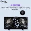 Sigri-wala Surya Toughened Glass Door Step Sleek Design Glass Manual Gas Stove  (2 Burners)...
