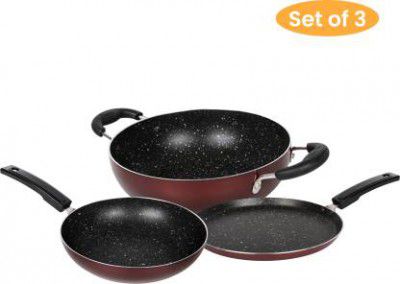 SigriWala Classic Long Life Durable Non-Stick Coated Cookware Set  (Aluminium, 3 - Piece)