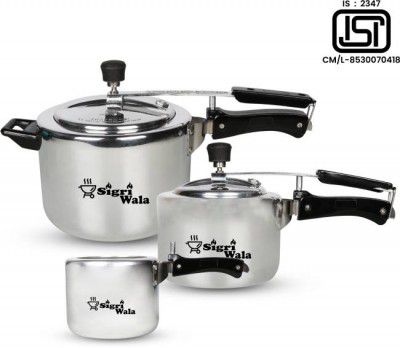 SigriWala Cooker 2, 3 & 5 Ltr Combo 3 L, 5 L, 2 L Pressure Cooker (Aluminium)