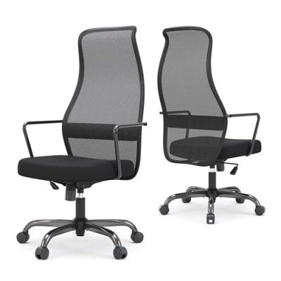 SIHOO M101C Ergonomic Office Chair - Dual S Streamlined Backrest Design Desk Chair, Big and Tall Office Chair, High-Resilience Seat Cushion Computer Chair (Black)