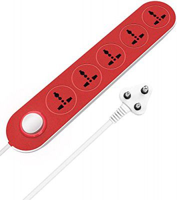 SILCON Gold Multipurpose Power Strip Extension Board with 5 Sockets and 1 Switch, 2.5 Meter Long Copper Wire.