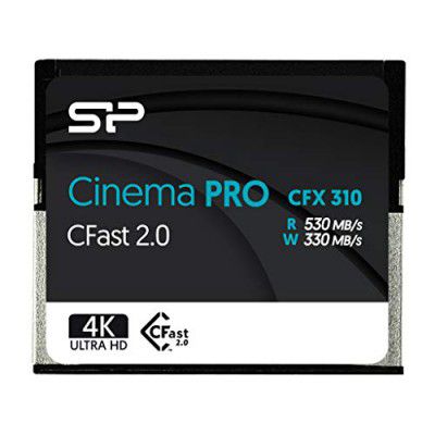 Silicon Power Cinema Pro 256GB CFast 2.0 Memory Card, Up to 530MB/s Read 330MB/s Write, 4K Ultra HD Video Recording for Cinematographer Filmmaker Content Creator
